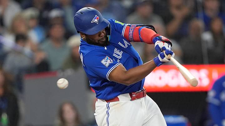 Blue Jays first baseman Vladimir Guerrero Jr. (27) swings and misses against the Tigers. Credit: John E. Sokolowski-Imagn Blue Jays first baseman Vladimir Guerrero Jr. (27) swings and misses against the Tigers. Credit: John E. Sokolowski-Imagn