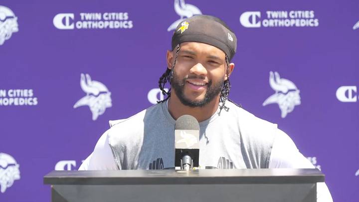 Vikings QB Kyler Murray speaks to the media on Tuesday, June 9 