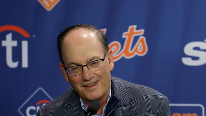 Dec 12, 2024; Flushing, NY, USA; New York Mets owner Steve Cohen speaks to the media during a Juan Soto introductory press conference at Citi Field. Mandatory Credit: Brad Penner-Imagn Images Dec 12, 2024; Flushing, NY, USA; New York Mets owner Steve Cohen speaks to the media during a Juan Soto introductory press conference at Citi Field. Mandatory Credit: Brad Penner-Imagn Images