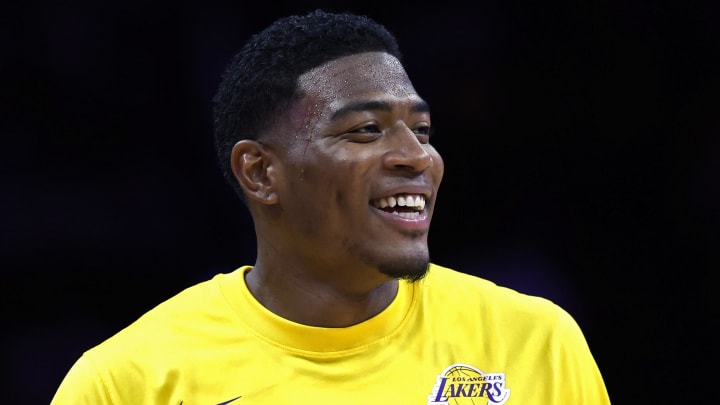 Apr 3, 2024; Washington, District of Columbia, USA; Los Angeles Lakers forward Rui Hachimura on court during warmup prior to the game against the Washington Wizards at Capital One Arena. Mandatory Credit: Geoff Burke-USA TODAY Sports Apr 3, 2024; Washington, District of Columbia, USA; Los Angeles Lakers forward Rui Hachimura on court during warmup prior to the game against the Washington Wizards at Capital One Arena. Mandatory Credit: Geoff Burke-USA TODAY Sports