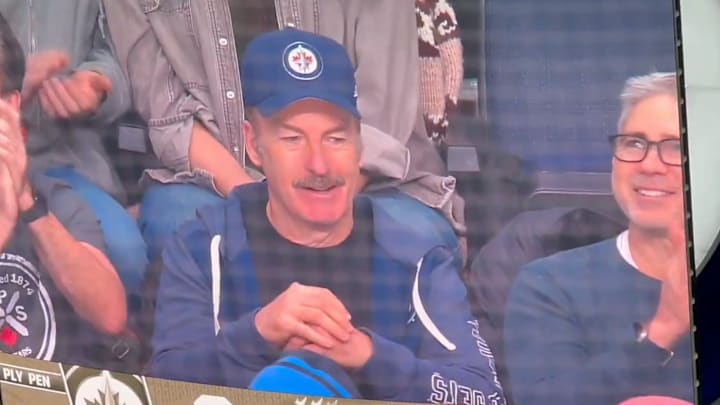 Bob Odenkirk at the Winnipeg Jets game on Dec. 8, 2024.