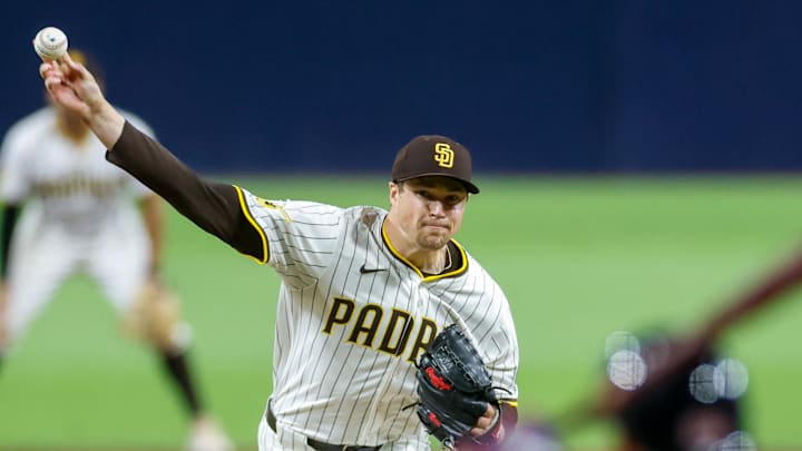 Aug 9, 2025; San Diego, California, USA; San Diego Padres relief pitcher Mason Miller (22) throws a pitch during the eighth inning against the Boston Red Sox at Petco Park. Mandatory Credit: David Frerker-Imagn Images Aug 9, 2025; San Diego, California, USA; San Diego Padres relief pitcher Mason Miller (22) throws a pitch during the eighth inning against the Boston Red Sox at Petco Park. Mandatory Credit: David Frerker-Imagn Images