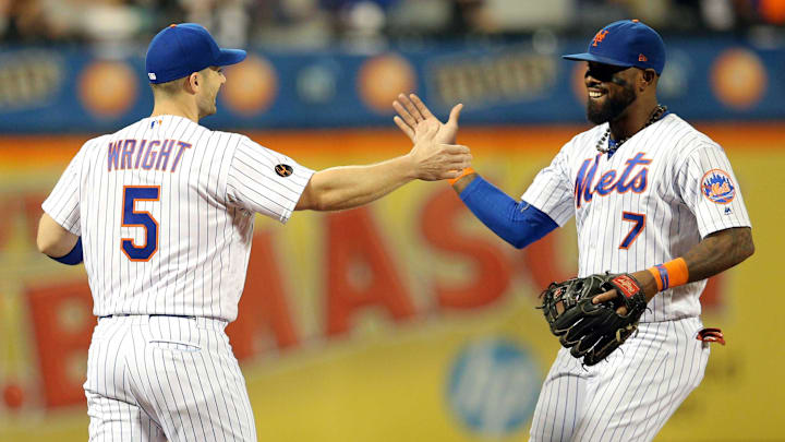 Sep 29, 2018; New York City, NY, USA; New York Mets third baseman David Wright (5) and New York Mets