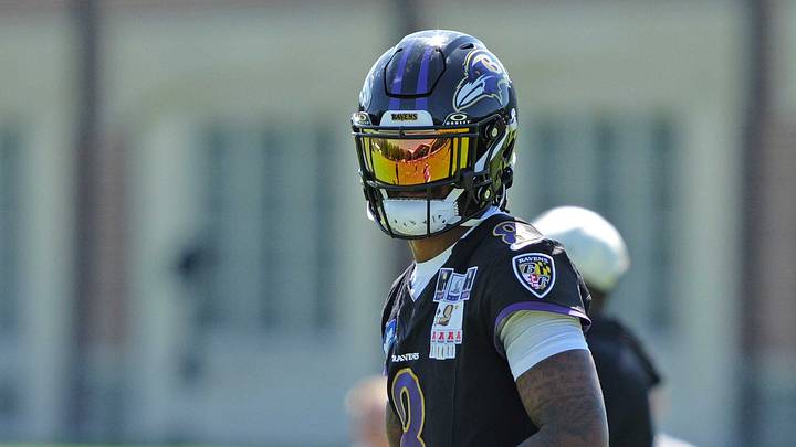 Jul 30, 2026; Owings Mills, MD, USA; Baltimore Ravens quarterback Lamar Jackson (8) during practice at Under Armour Peformance Center. Mandatory Credit: Mitch Stringer-Imagn Images Jul 30, 2026; Owings Mills, MD, USA; Baltimore Ravens quarterback Lamar Jackson (8) during practice at Under Armour Peformance Center. Mandatory Credit: Mitch Stringer-Imagn Images