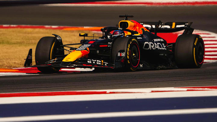 Oracle Red Bull Racing driver Max Verstappen rounds turn 17 during the Formula 1 Pirelli United States Grand Prix at Circuit of the Americas on Sunday, Oct. 20, 2024.