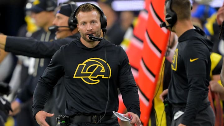Nov 16, 2025; Inglewood, California, USA; Los Angeles Rams head coach Sean McVay on the sidelines during the second half against the Seattle Seahawks at SoFi Stadium. Mandatory Credit: Jayne Kamin-Oncea-Imagn Images Nov 16, 2025; Inglewood, California, USA; Los Angeles Rams head coach Sean McVay on the sidelines during the second half against the Seattle Seahawks at SoFi Stadium. Mandatory Credit: Jayne Kamin-Oncea-Imagn Images