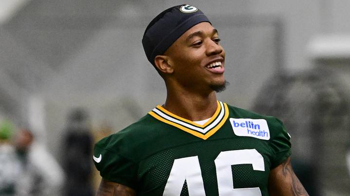 Jun 11, 2025; Green Bay, WI, USA;  Green Bay Packers corner back Tyron Herring (46) participates in the team's minicamp at Ray Nitschke Field. Mandatory Credit: Benny Sieu-Imagn Images