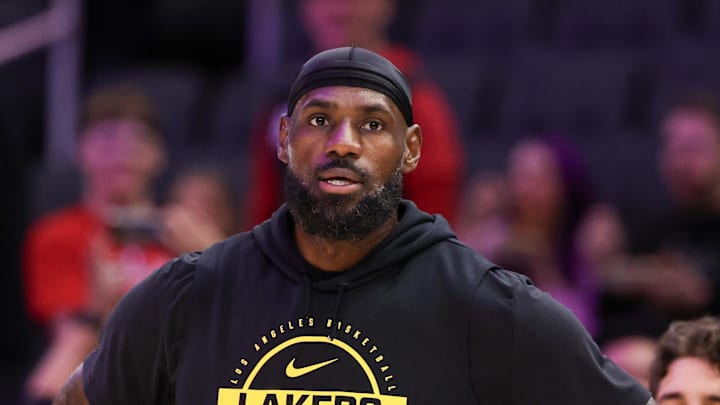 Mar 18, 2026; Houston, Texas, USA; Los Angeles Lakers forward LeBron James (23) warms up before playing against the Houston Rockets at Toyota Center. Mandatory Credit: Thomas Shea-Imagn Images Mar 18, 2026; Houston, Texas, USA; Los Angeles Lakers forward LeBron James (23) warms up before playing against the Houston Rockets at Toyota Center. Mandatory Credit: Thomas Shea-Imagn Images