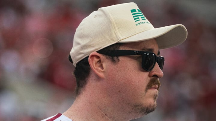 Sep 28, 2024; Tuscaloosa, Alabama, USA; Comedian Shane Gillis watches warm ups on the sideline before a game between the Alabama Crimson Tide and Georgia Bulldogs at Bryant-Denny Stadium. Sep 28, 2024; Tuscaloosa, Alabama, USA; Comedian Shane Gillis watches warm ups on the sideline before a game between the Alabama Crimson Tide and Georgia Bulldogs at Bryant-Denny Stadium.