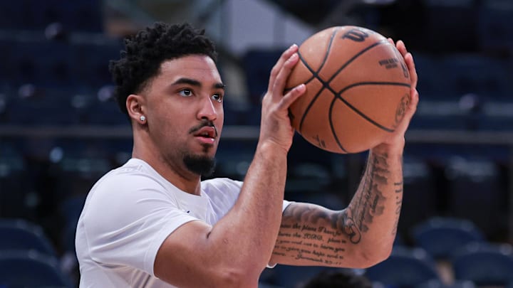 Apr 22, 2024; New York, New York, USA;  Philadelphia 76ers forward KJ Martin (1) warms up before game two of the first round for the 2024 NBA playoffs against the New York Knicks at Madison Square Garden. Mandatory Credit: Vincent Carchietta-Imagn Images