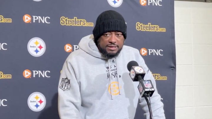 Steelers head coach Mike Tomlin speaks with the press after losing to the Philadelphia Eagles on Dec. 15, 2024.