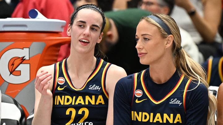 Sep 18, 2026; Toronto, Ontario, CAN; Indiana Fever guards Caitlin Clark (22) and Sophie Cunningham (8) talk on the bench in the first half against the Toronto Tempo at Coca-Cola Coliseum. Mandatory Credit: Dan Hamilton-Imagn Images Sep 18, 2026; Toronto, Ontario, CAN; Indiana Fever guards Caitlin Clark (22) and Sophie Cunningham (8) talk on the bench in the first half against the Toronto Tempo at Coca-Cola Coliseum. Mandatory Credit: Dan Hamilton-Imagn Images