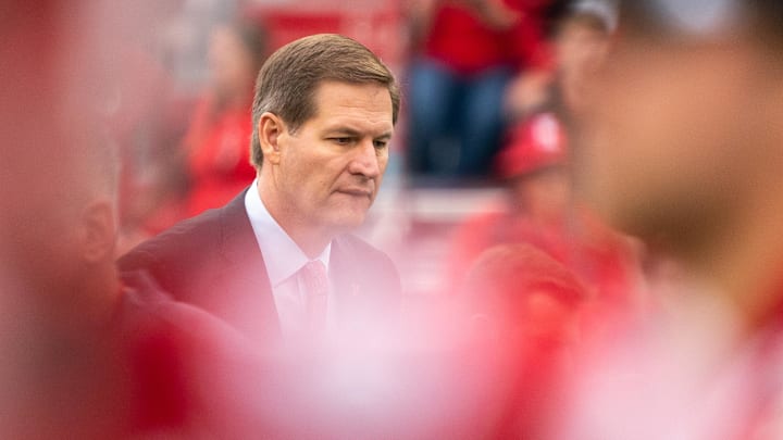 Sep 17, 2022; Lincoln, Nebraska, USA; Nebraska Cornhuskers athletic director Trev Alberts stands on
