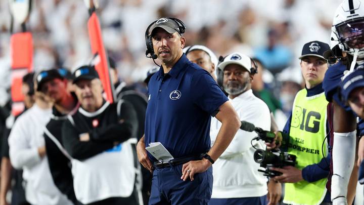 Sep 26, 2026; University Park, Pennsylvania, USA;  Penn State Nittany Lions head coach Matt Campbell looks on from the sideline during the fourth quarter against the Wisconsin Badgers at West Shore Home Field at Beaver Stadium.  Mandatory Credit: Matthew O'Haren-Imagn Images