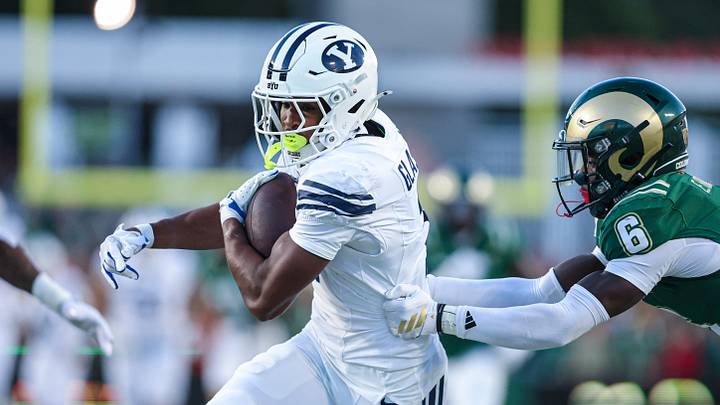 BYU wide receiver Legend Glasker against Colorado State BYU wide receiver Legend Glasker against Colorado State