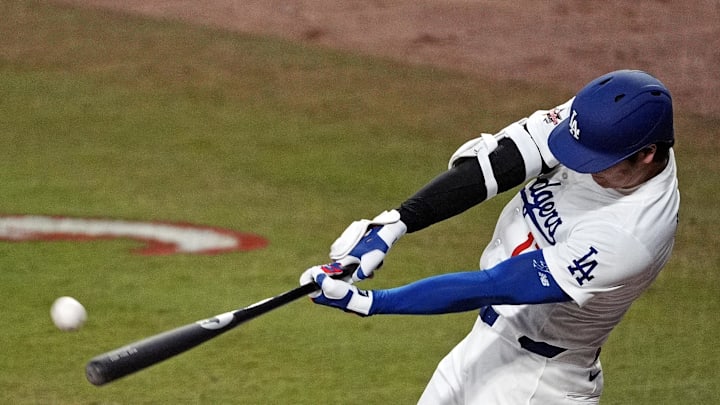 Jul 15, 2025; Cumberland, Georgia, USA; National League designated hitter Shohei Ohtani (17) of the Los Angeles Dodgers hits during the second inning during the 2025 MLB All Star Game at Truist Park. Mandatory Credit: Dale Zanine-Imagn Images Jul 15, 2025; Cumberland, Georgia, USA; National League designated hitter Shohei Ohtani (17) of the Los Angeles Dodgers hits during the second inning during the 2025 MLB All Star Game at Truist Park. Mandatory Credit: Dale Zanine-Imagn Images