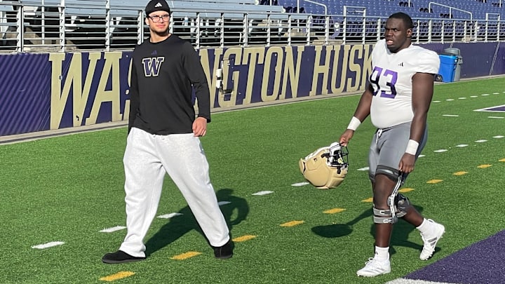 Dominic Macon heads to the locker room following spring practice.