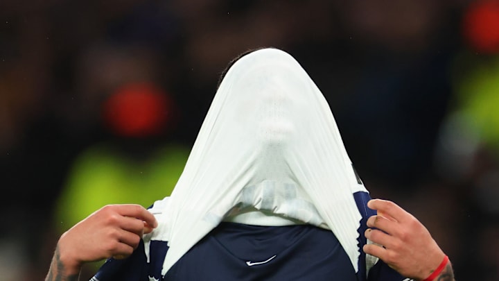 Cristian Romero after picking up an injury against Chelsea