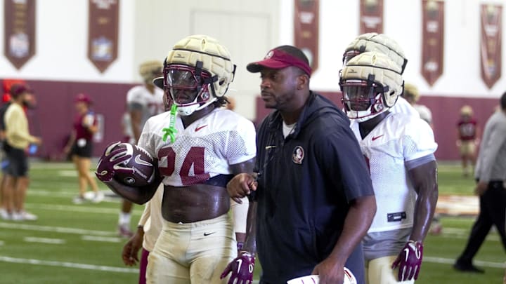 Florida State football players participate in the eighth practice of fall camp on Friday, Aug. 2, 2024