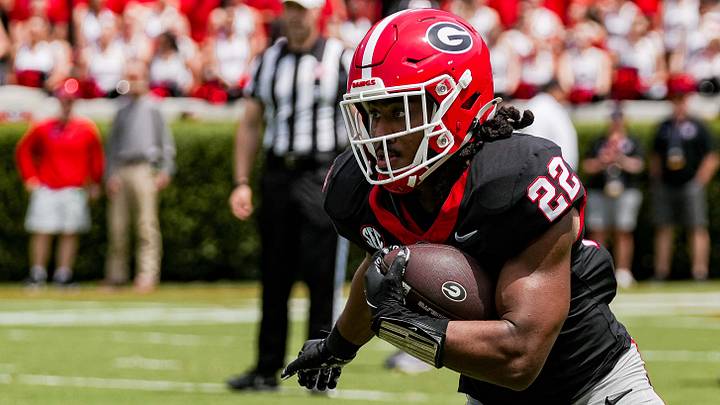 Georgia Bulldogs RB Dante Dowdell during Georgia’s annual G-Day spring game on Dooley Field at Sanford Stadium in Athens, Ga., on Saturday, April 18, 2026. 