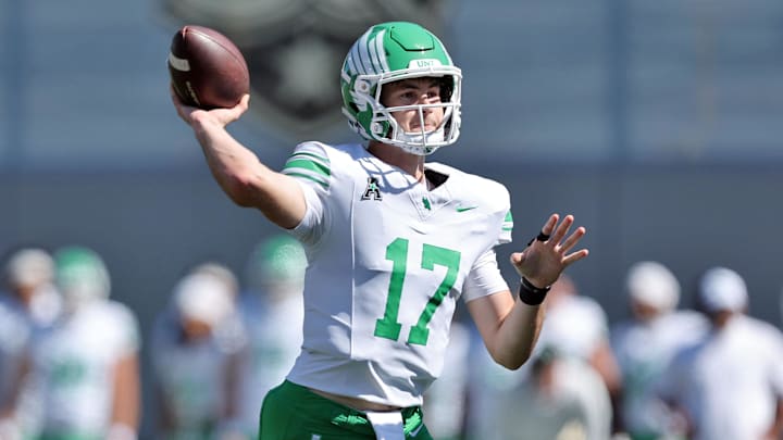 North Texas quarterback Drew Mestemaker played mostly safety and punter in high school. North Texas quarterback Drew Mestemaker played mostly safety and punter in high school.