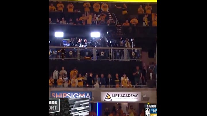 Shaquille O'Neal spotted from afar during the Knicks-Pacers Game 4 on May 27, 2025.