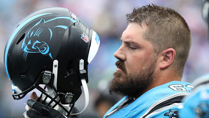 Carolina Panthers offensive lineman Austin Corbett Carolina Panthers offensive lineman Austin Corbett
