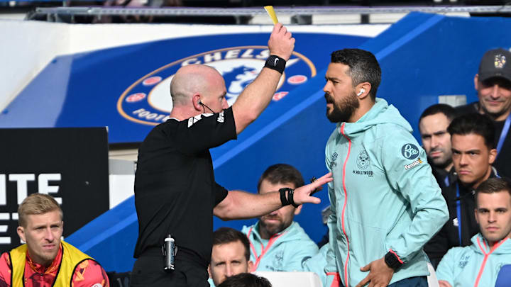 Bernardo Cueva received a yellow card during Brentford's visit to Stamford Bridge last year