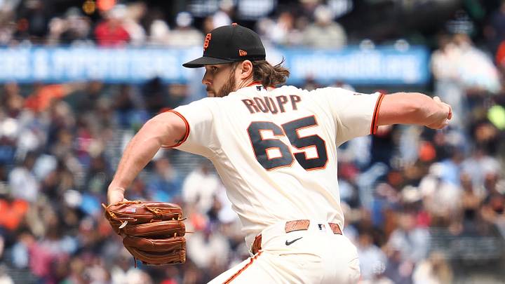May 25, 2026; San Francisco, California, USA; San Francisco Giants starting pitcher Landen Roupp (65)