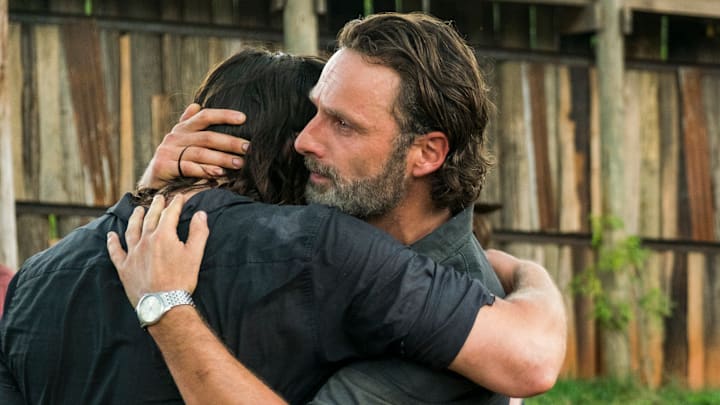 Andrew Lincoln as Rick Grimes, Norman Reedus as Daryl Dixon in The Walking Dead Season 7 Episode 8
