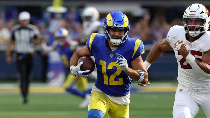 Los Angeles Rams wide receiver Puka Nacua. Los Angeles Rams wide receiver Puka Nacua.