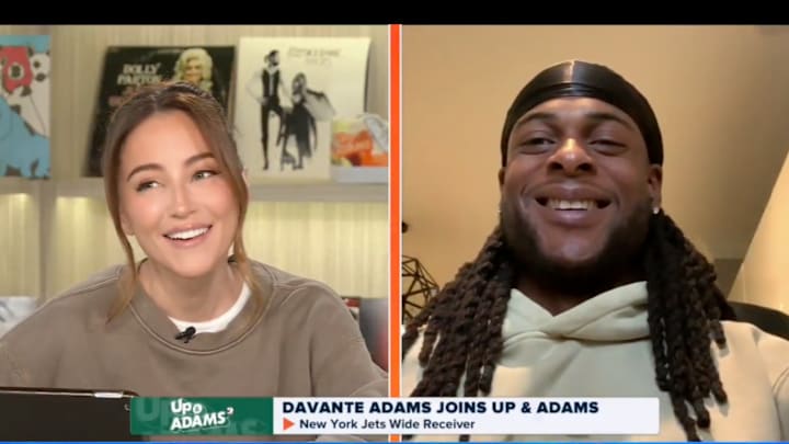 Host Kay Adams and New York Jets wide receiver Davante Adams on 'Up & Adams' on Dec. 17, 2024.