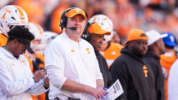 Tennessee coach Josh Heupel during a football game between Tennessee and Alabama at Neyland Stadium in Knoxville, Tenn., on Oct. 17, 2026. Tennessee coach Josh Heupel during a football game between Tennessee and Alabama at Neyland Stadium in Knoxville, Tenn., on Oct. 17, 2026.
