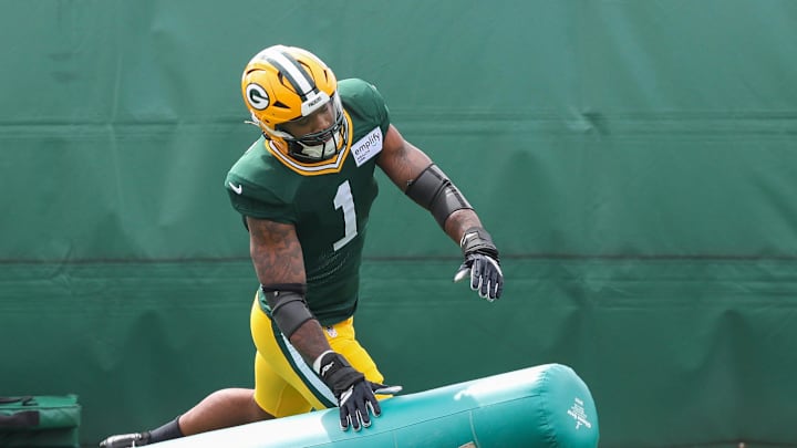 Green Bay Packers defensive end Micah Parsons (1) runs through a drill during practice on Wednesday, September 3, 2025, at Clarke Hinkle Field in Ashwaubenon, Wis. 
Tork Mason/USA TODAY NETWORK-Wisconsin