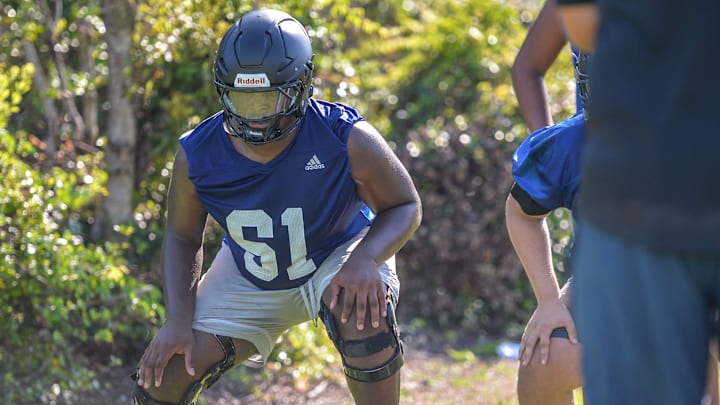 John Carroll High School's Sean Tatum works out during practice at the school on July 29, 2025, in Fort Pierce. John Carroll High School's Sean Tatum works out during practice at the school on July 29, 2025, in Fort Pierce.