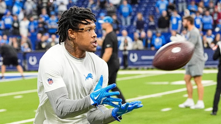 Detroit Lions wide receiver Jameson Williams (9).