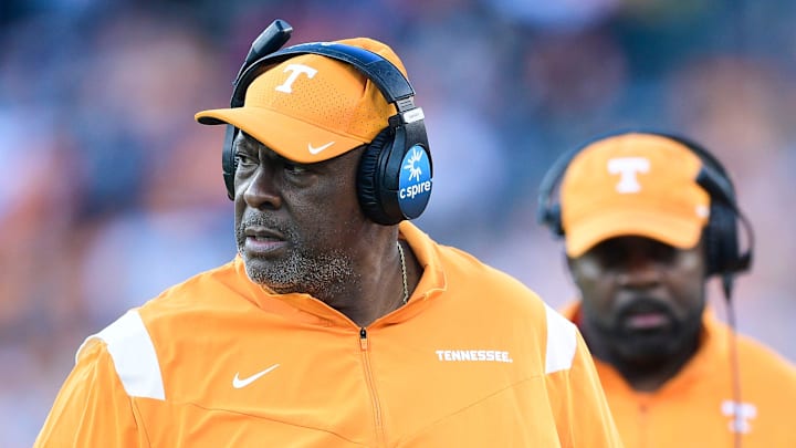 Tennessee defensive line coach Rodney Garner at the 2021 Music City Bowl NCAA college football game at Nissan Stadium in Nashville, Tenn. on Thursday, Dec. 30, 2021.
Kns Tennessee Purdue Tennessee defensive line coach Rodney Garner at the 2021 Music City Bowl NCAA college football game at Nissan Stadium in Nashville, Tenn. on Thursday, Dec. 30, 2021.
Kns Tennessee Purdue