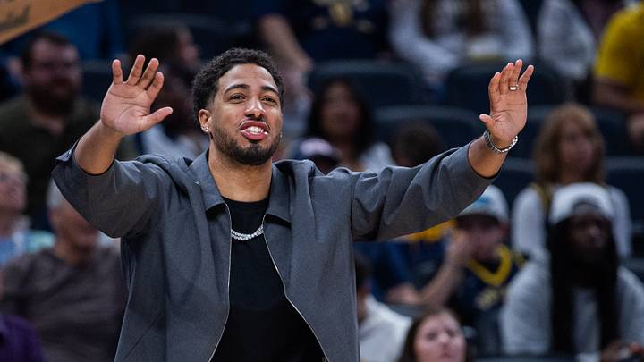 Oct 10, 2026; Indianapolis, Indiana, USA;  Indiana Pacers guard Tyrese Haliburton (0) in the second half against the Atlanta Hawks at Gainbridge Fieldhouse.  Mandatory Credit: Trevor Ruszkowski-Imagn Images