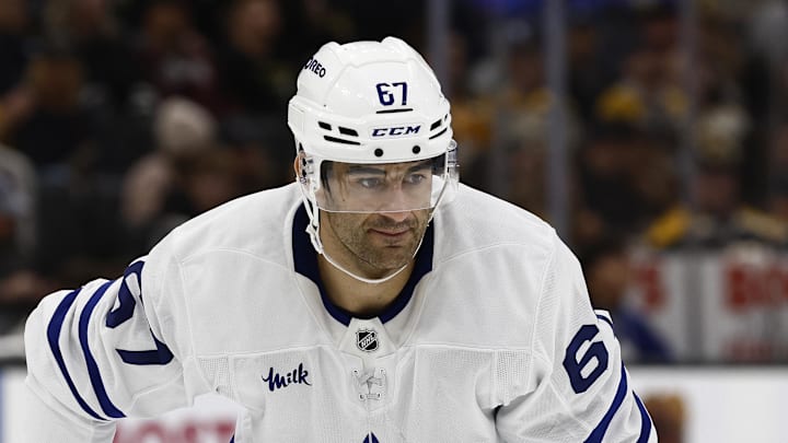 Oct 26, 2024; Boston, Massachusetts, USA; Toronto Maple Leafs left wing Max Pacioretty (67) during the second period against the Boston Bruins at TD Garden. Mandatory Credit: Winslow Townson-Imagn Images Oct 26, 2024; Boston, Massachusetts, USA; Toronto Maple Leafs left wing Max Pacioretty (67) during the second period against the Boston Bruins at TD Garden. Mandatory Credit: Winslow Townson-Imagn Images