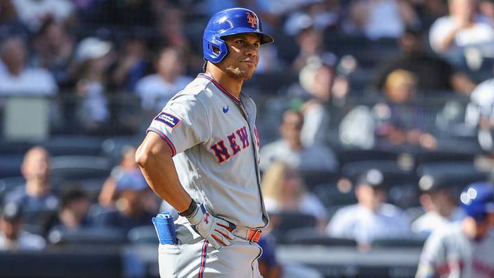 Sep 13, 2026; Bronx, New York, USA;  New York Mets designated hitter Juan Soto (22) at Yankee Stadium. Mandatory Credit: Wendell Cruz-Imagn Images