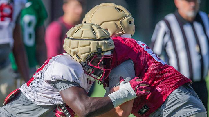 The Florida State Seminoles football team practice for the upcoming season Thursday, April 9, 2026.