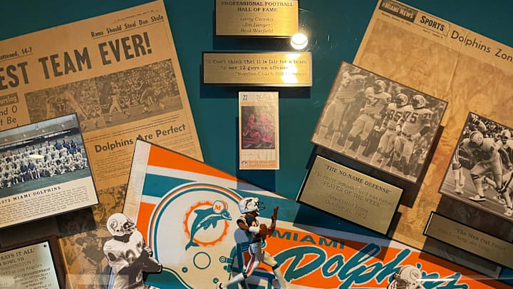 Inside the private dining room, you'll find this display of memorabilia.

Don Shula's