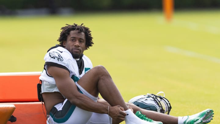 Aug 3, 2023; Philadelphia, PA, USA; Philadelphia Eagles cornerback Zech McPhearson (27) during practice at Novacare Complex. Aug 3, 2023; Philadelphia, PA, USA; Philadelphia Eagles cornerback Zech McPhearson (27) during practice at Novacare Complex.