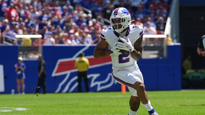 Buffalo Bills wide receiver DJ Moore. Buffalo Bills wide receiver DJ Moore.