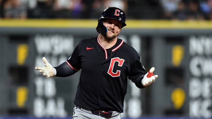 Denver, Colorado, USA; Cleveland Guardians catcher Patrick Bailey (16) celebrates after a home run in the seventh inning against the Colorado Rockies at Coors Field. Mandatory Credit: Christopher Hanewinckel-Imagn Images Denver, Colorado, USA; Cleveland Guardians catcher Patrick Bailey (16) celebrates after a home run in the seventh inning against the Colorado Rockies at Coors Field. Mandatory Credit: Christopher Hanewinckel-Imagn Images