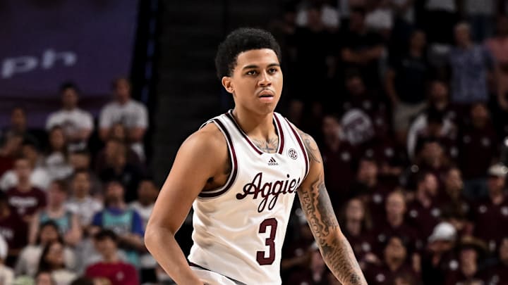 Bryce Lindsay (3) played eight games with the Texas A&M Aggies before taking a redshirt year in 2023-24.