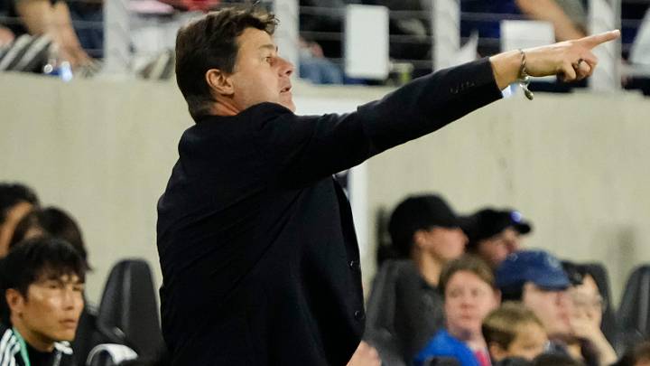 United States head coach Mauricio Pochettino motions during an international friendly soccer match against Japan at Lower.com Field in Columbus on Sept. 9, 2025. The United States Men's National Team won 2-0.