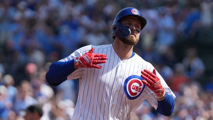 Sep 12, 2026; Chicago, Illinois, USA; Chicago Cubs first baseman Michael Busch (29) gestures after hitting a home run against the Pittsburgh Pirates during the first inning at Wrigley Field. Mandatory Credit: David Banks-Imagn Images Sep 12, 2026; Chicago, Illinois, USA; Chicago Cubs first baseman Michael Busch (29) gestures after hitting a home run against the Pittsburgh Pirates during the first inning at Wrigley Field. Mandatory Credit: David Banks-Imagn Images
