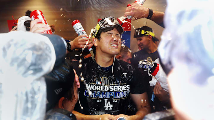 Ohtani celebró su primer título de Serie Mundial 