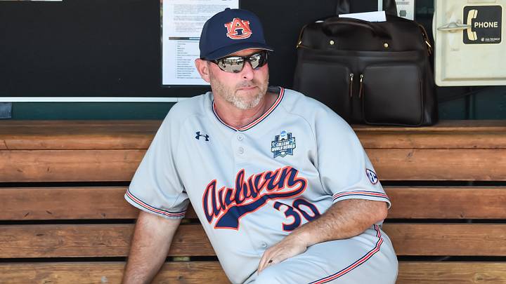 Auburn Tigers Baseball head coach like what is coming together for 2025. Mandatory Credit: Steven Branscombe-Imagn Images